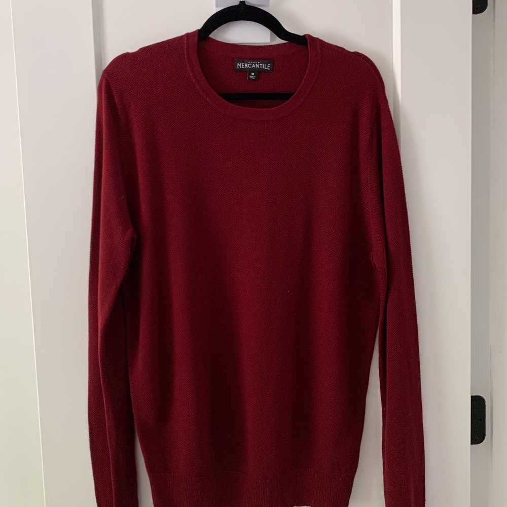 Mens J.Crew Birdseye Lightweight Crewneck Sweater